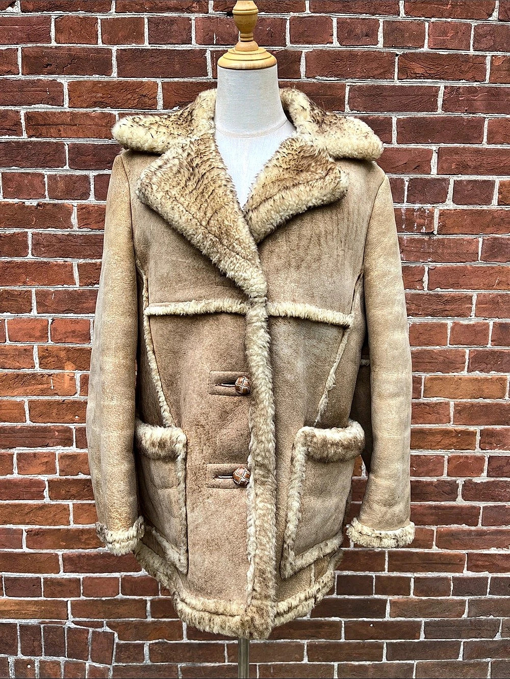 Vintage '70s Schott NYC Shearling Coat in Brown